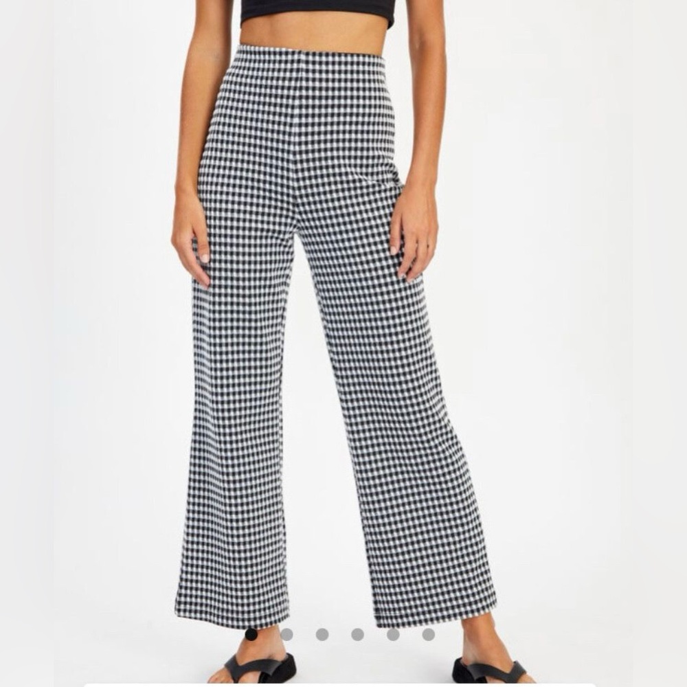Glassons Gingham Wide Leg Ponte Pant